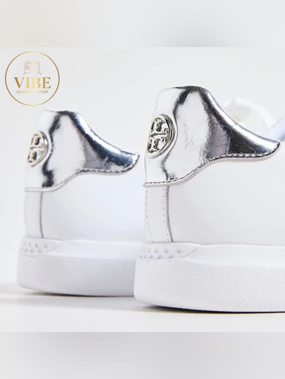 Tory Burch White Leather Low-Top Sneakers - Picture 3 of 5